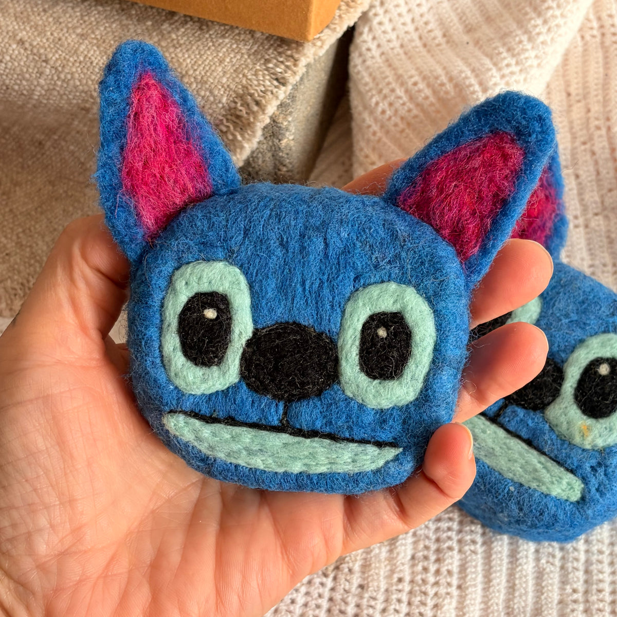 Blue Alien Felted Soap | Handmade Wool Wrapped Soap | Kids Bath Gift