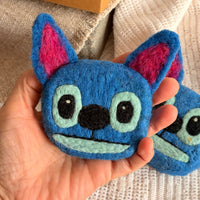 Blue Alien Felted Soap | Handmade Wool Wrapped Soap | Kids Bath Gift