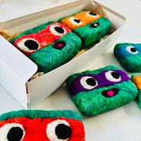 Felted Soap Saver – Green Turtle Hero Design | Eco-Friendly Exfoliating Soap