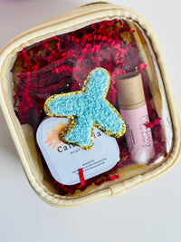 Travel Skincare Essentials Bag – Mini Body Butter & Lip Balm Set