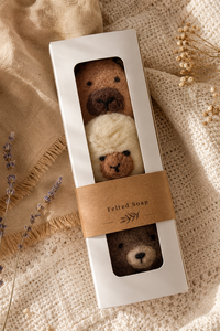 Woodland creatures felted soap gift set