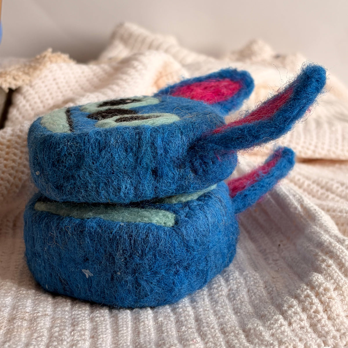 Blue Alien Felted Soap | Handmade Wool Wrapped Soap | Kids Bath Gift