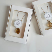 Citrine Crystal Essential Oil Necklace | Aromatherapy Diffuser Pendant