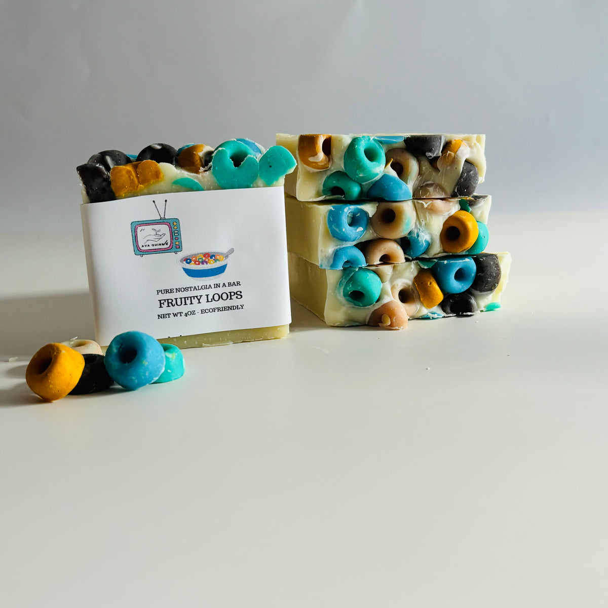 90s Nostalgia Cereal Soap Bar – Handmade Colorful Bath Soap