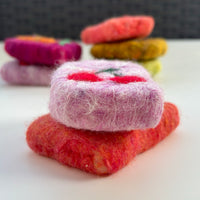 Felted Soap Saver Set – Fruit Duo | Handmade Eco-Friendly Felted Soap Pouches (Set of 2)