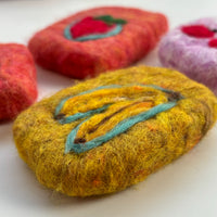 Felted Soap Saver Set – Fruit Duo | Handmade Eco-Friendly Felted Soap Pouches (Set of 2)
