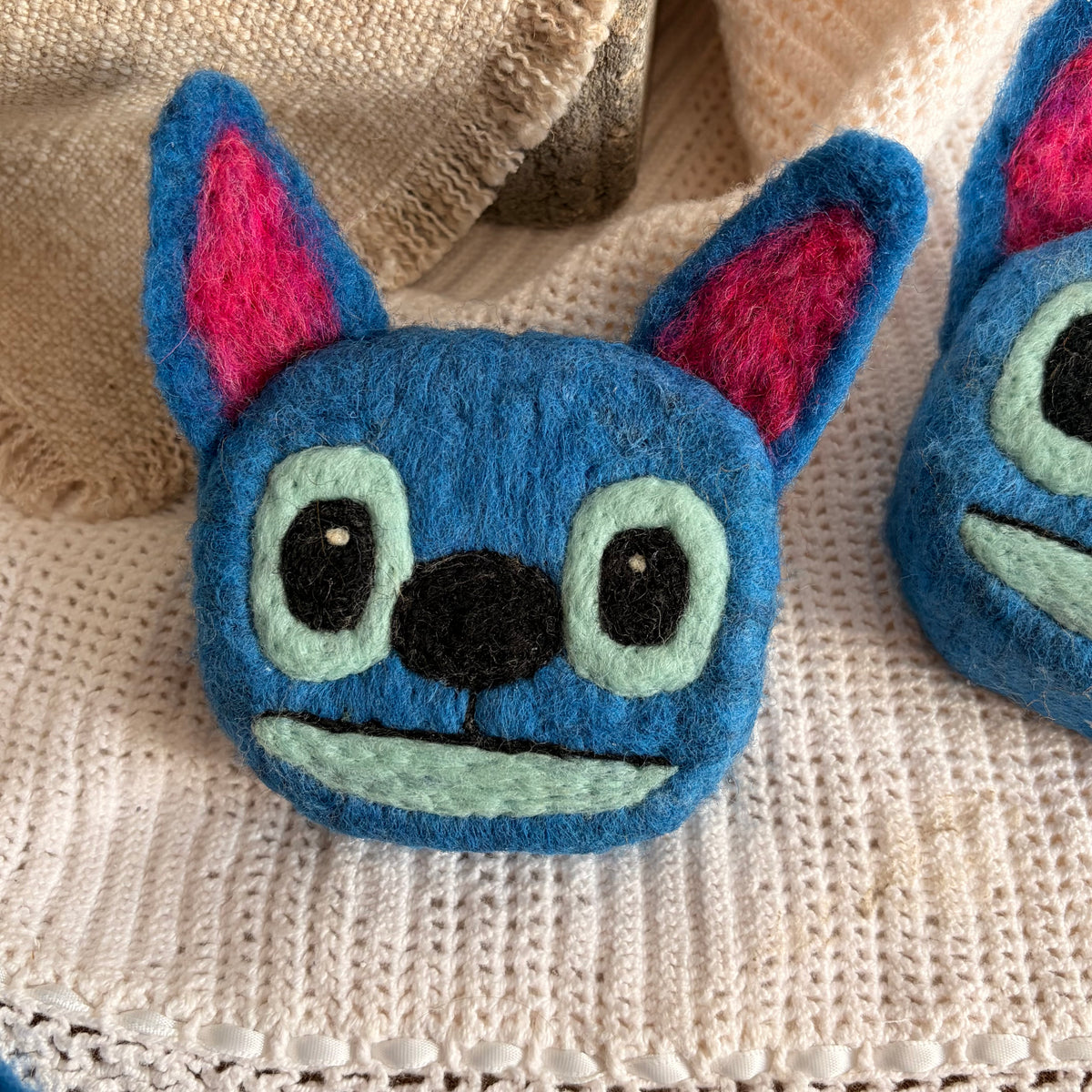 Blue Alien Felted Soap | Handmade Wool Wrapped Soap | Kids Bath Gift
