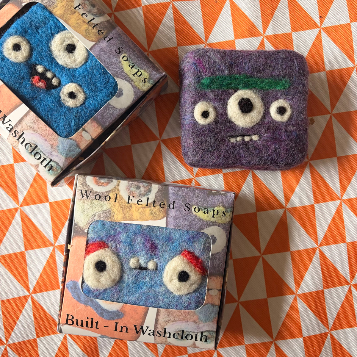 Handcrafted Felted Soap Monsters for Kids' Bath Time Fun