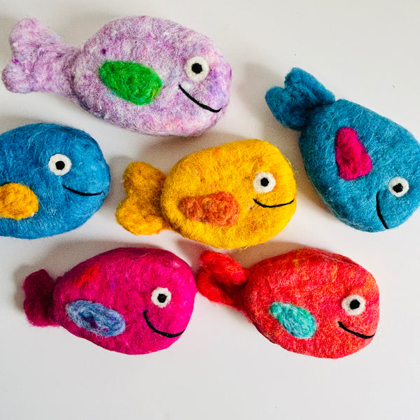Felted Colorful Fish Soap Bar