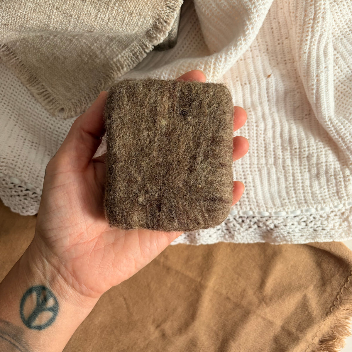 Earth Tone Felted Soap | Handmade Wool Wrapped Soap | Natural Bath Bar