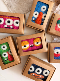 Handcrafted Felted Soap Monsters for Kids' Bath Time Fun