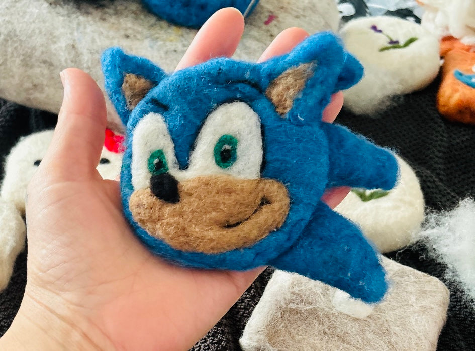 Felted Wool Soap – Blue Fast Hedgehog Inspired Gift