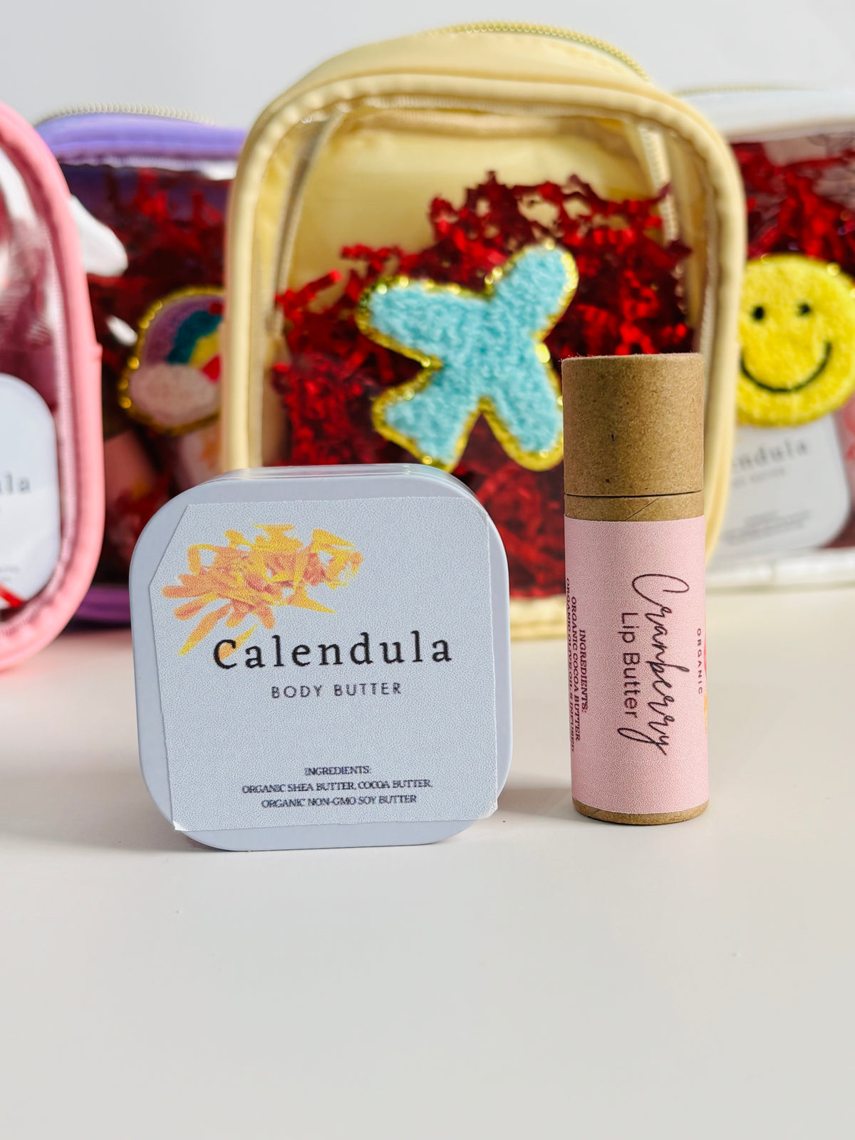 Travel Skincare Essentials Bag – Mini Body Butter & Lip Balm Set