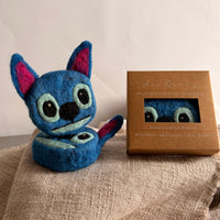 Blue Alien Felted Soap | Handmade Wool Wrapped Soap | Kids Bath Gift