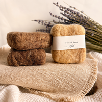 Earth Tone Felted Soap | Handmade Wool Wrapped Soap | Natural Bath Bar