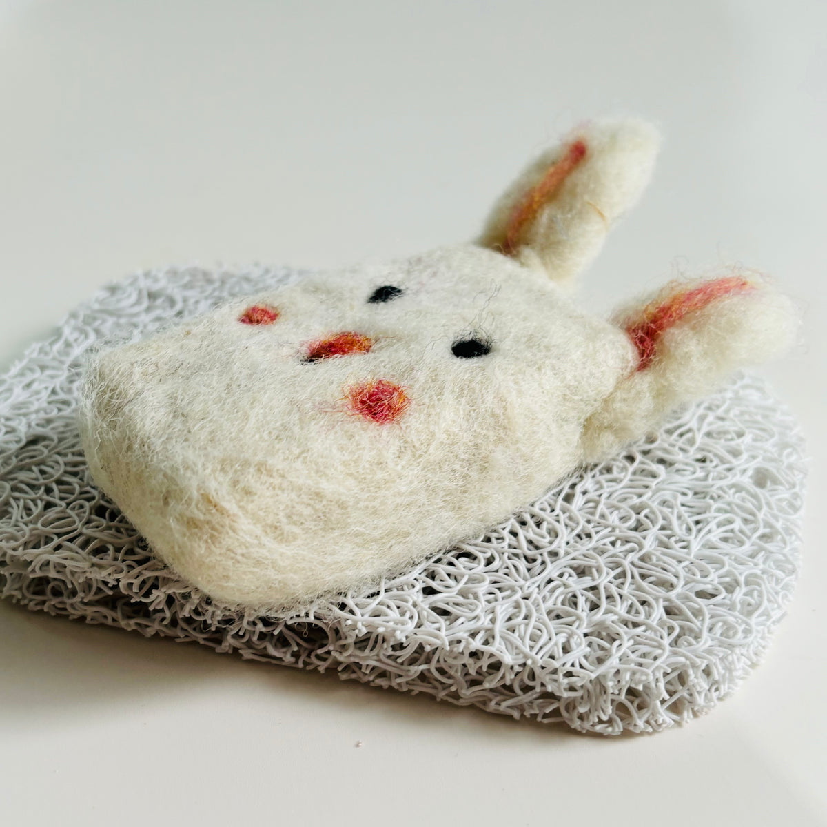 Bunny Gift Set – Mini Felted Soap & Natural Lip Balm with Affirmation | Handmade Self-Care Gifts