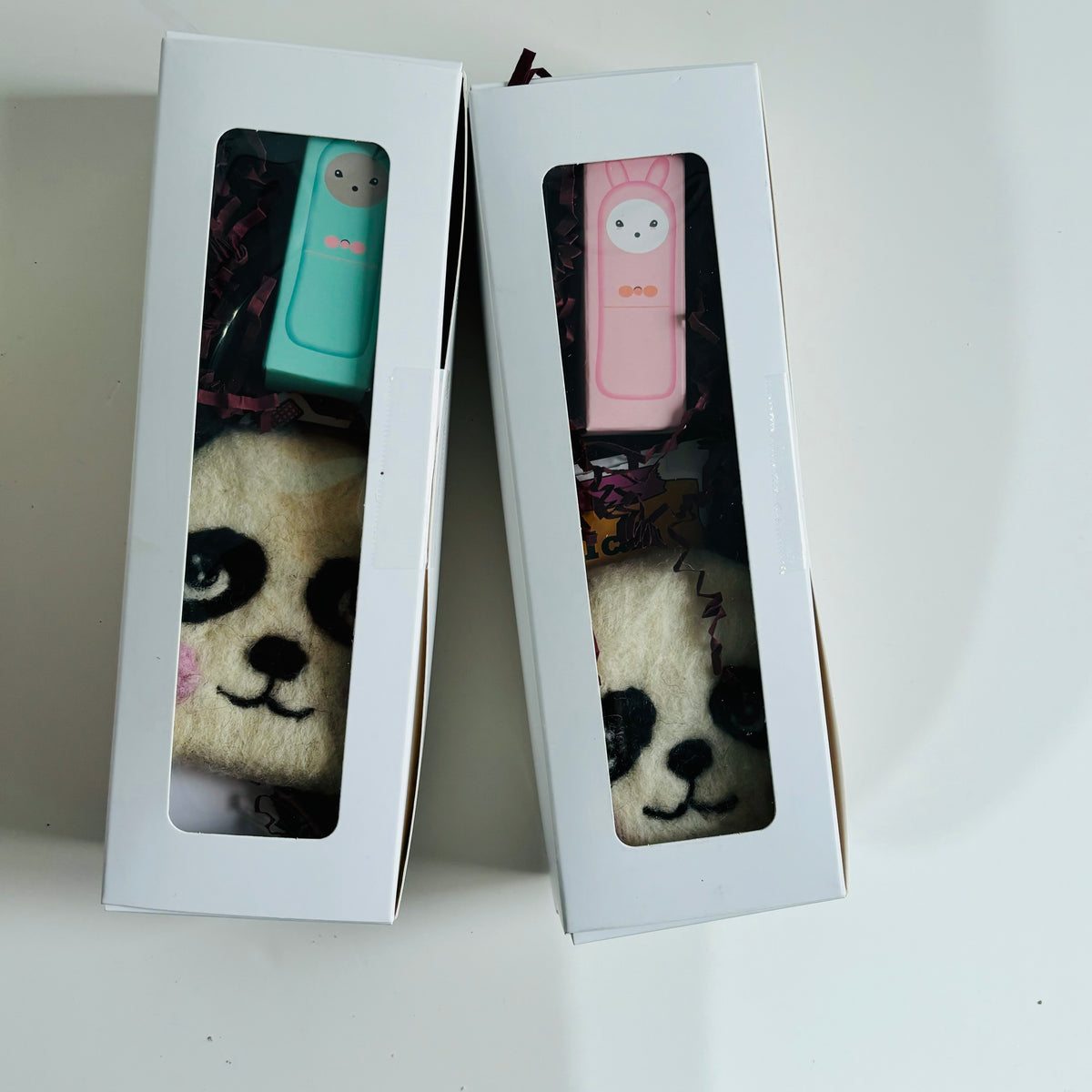 Animal Gift Set – Panda Felted Soap, Bunny Lip Balm & Affirmation Sticker | Handmade Skincare Gift