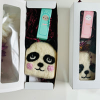 Animal Gift Set – Panda Felted Soap, Bunny Lip Balm & Affirmation Sticker | Handmade Skincare Gift