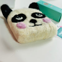 Animal Gift Set – Panda Felted Soap, Bunny Lip Balm & Affirmation Sticker | Handmade Skincare Gift