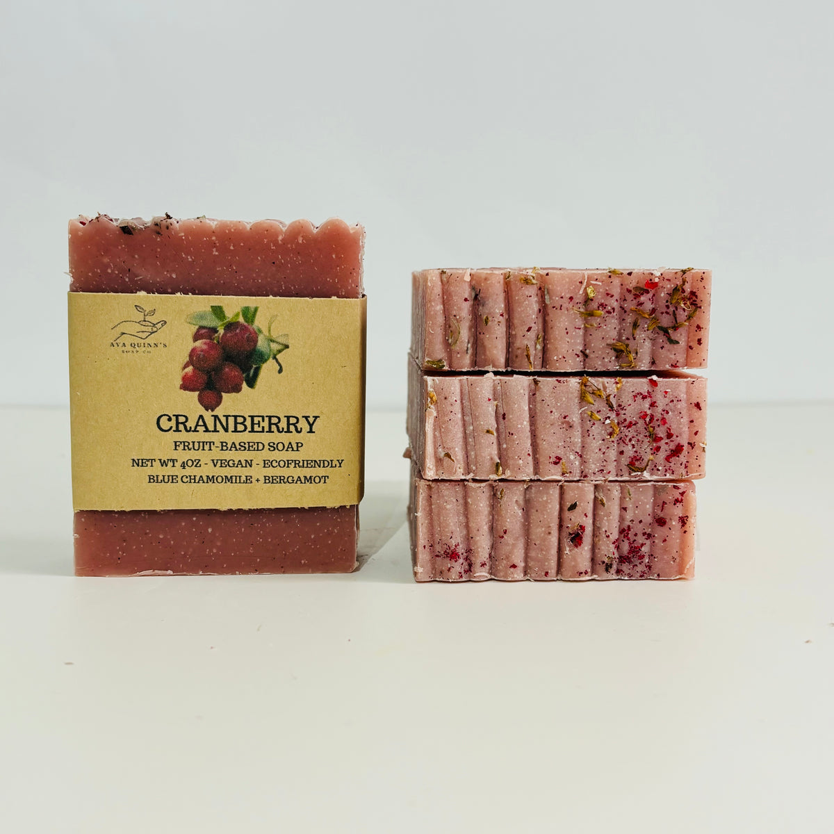 Cranberry Citrus Holiday Soap Bar – Handmade with Real Cranberry Juice, Pomegranate & Organic Essential Oils