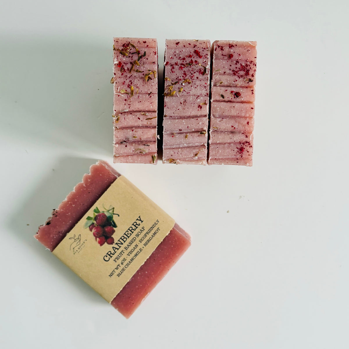 Cranberry Citrus Holiday Soap Bar – Handmade with Real Cranberry Juice, Pomegranate & Organic Essential Oils
