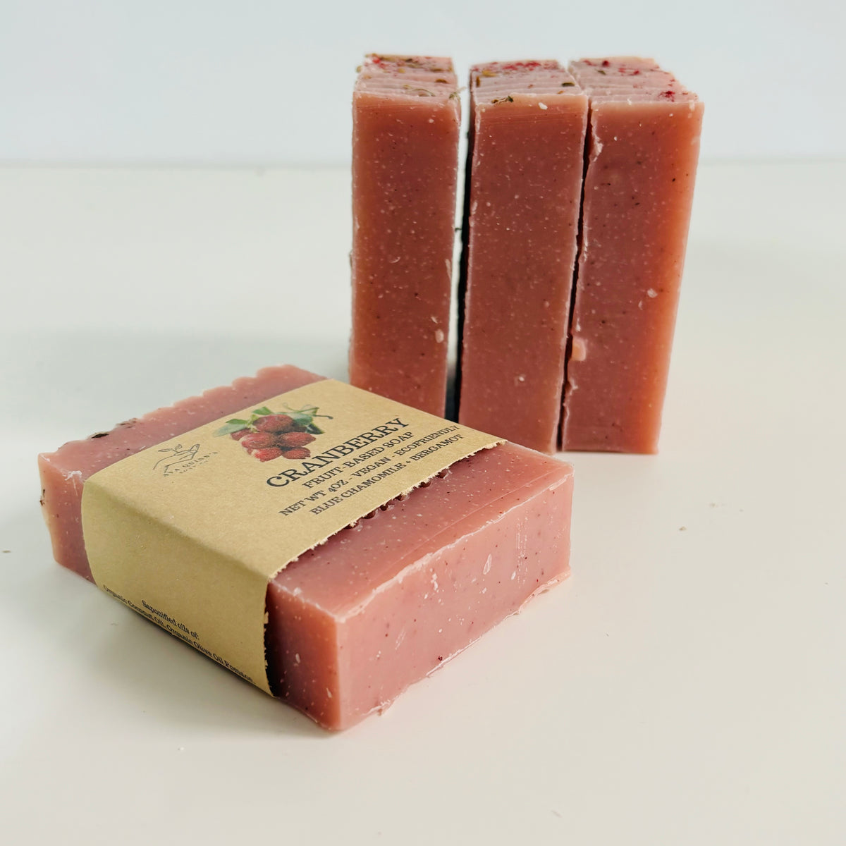 Cranberry Citrus Holiday Soap Bar – Handmade with Real Cranberry Juice, Pomegranate & Organic Essential Oils