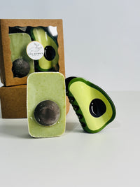 Avocado Shampoo Bar Set – Vegan Solid Shampoo Shaped Like an Avocado + Avo-caDO Hair Clip