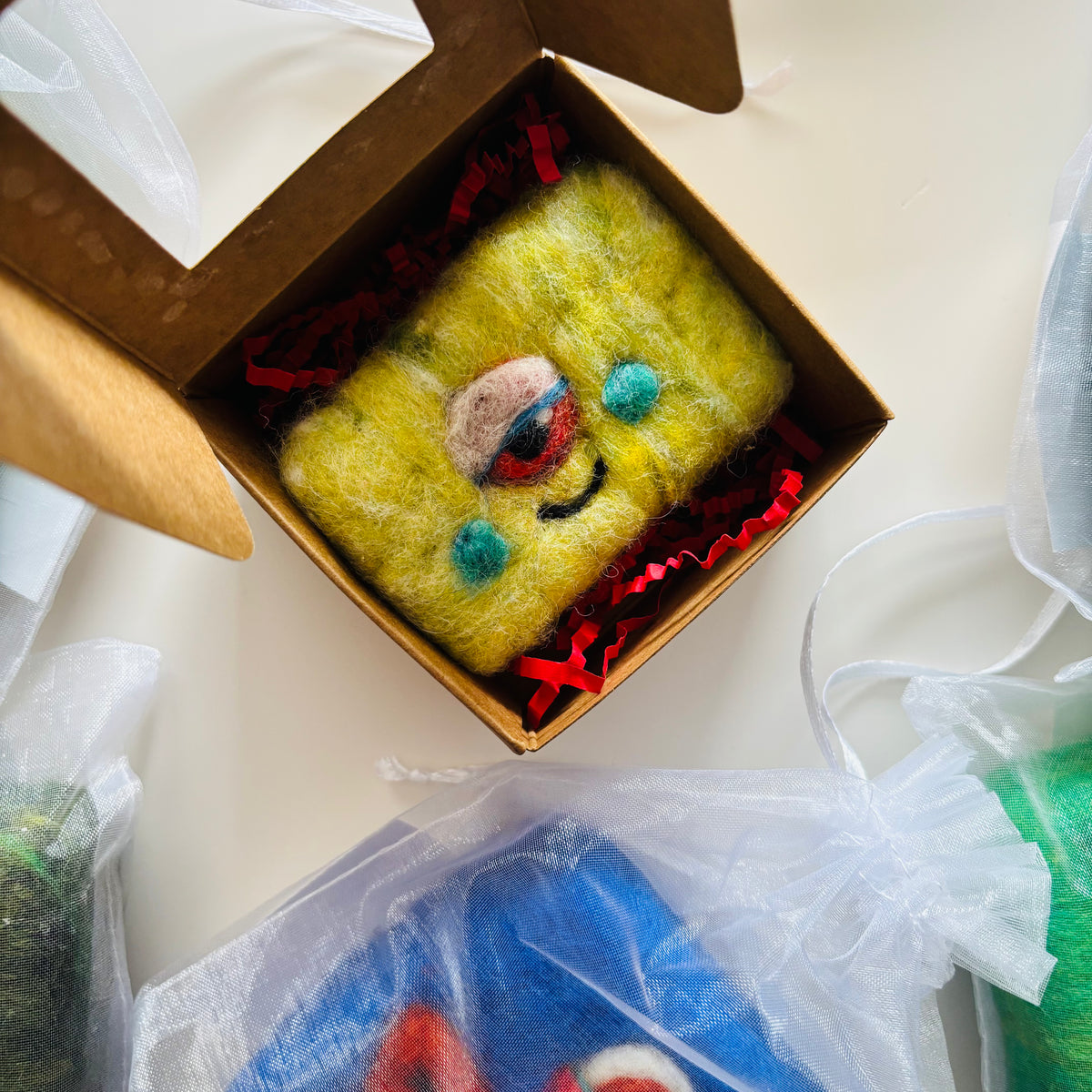 Handcrafted Felted Soap Monsters for Kids' Bath Time Fun