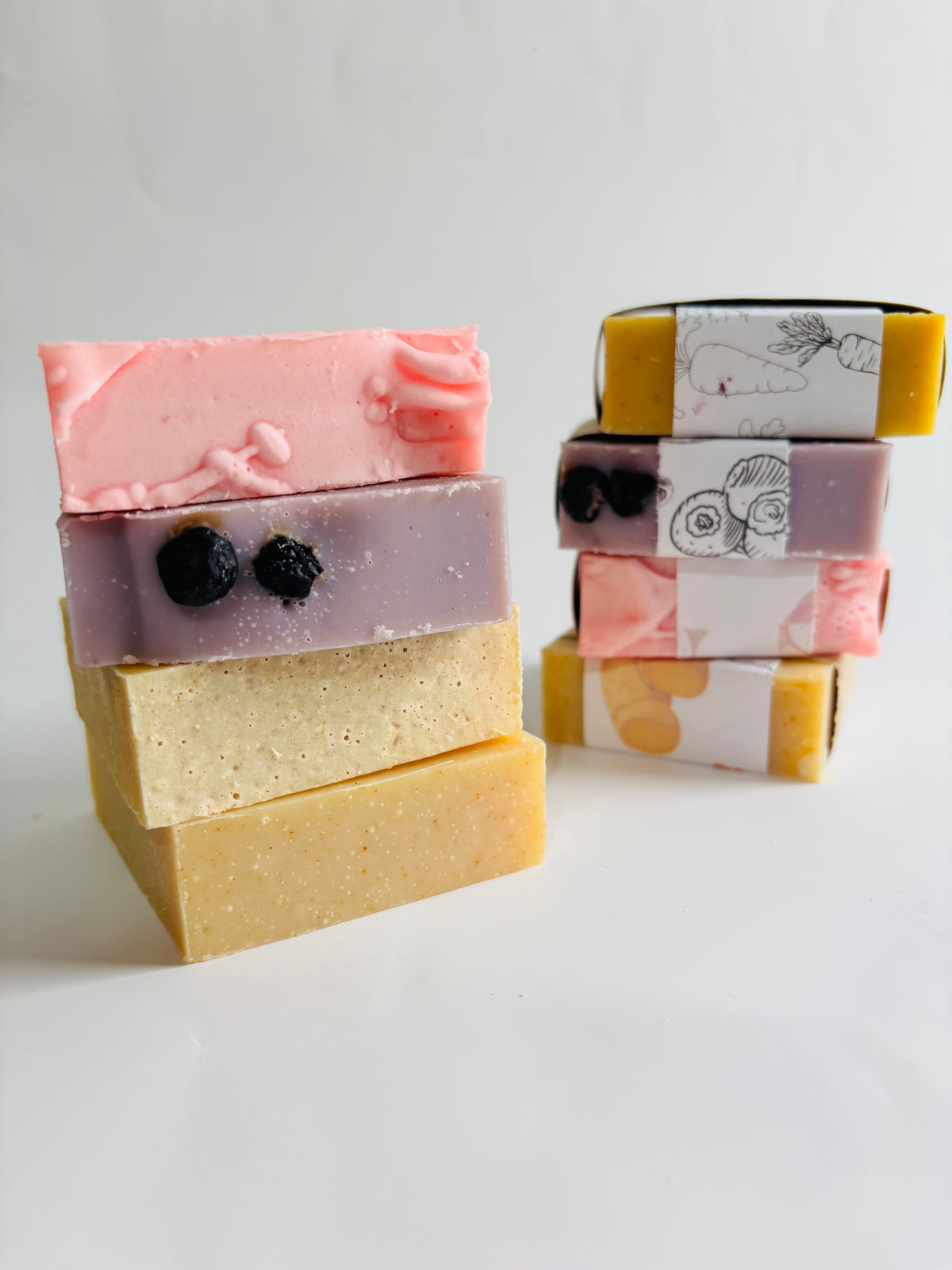 Brightening Antioxidant Soap Set – Handmade Natural Turmeric, Dragon Fruit, Blueberry & Carrot Soap | Mom-Made Clean Skincare