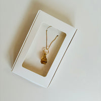 Citrine Crystal Essential Oil Necklace | Aromatherapy Diffuser Pendant