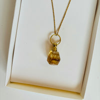 Citrine Crystal Essential Oil Necklace | Aromatherapy Diffuser Pendant