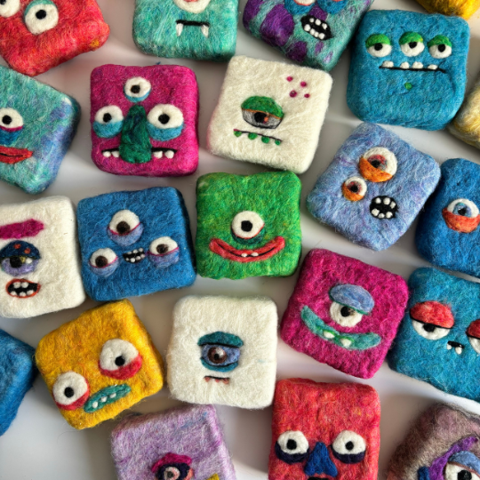 Handcrafted Felted Soap Monsters for Kids' Bath Time Fun