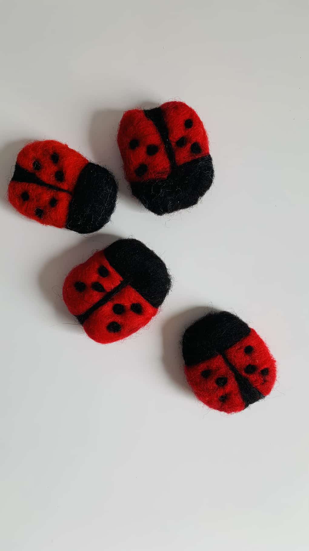 Lady bug felted car air freshener