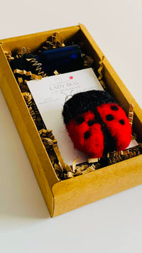 Lady bug felted car air freshener
