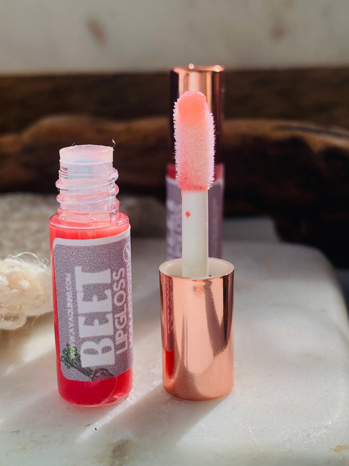 Mini travel size beet lip gloss from Ava Quinn's